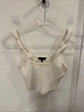 The Range Ribbed Cream Cropped Tank - Women